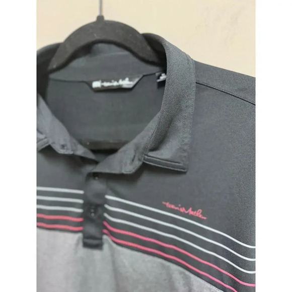Travis Mathew Black Gray & Red Golf Polo Size XL Lightweight - Picture 2 of 6